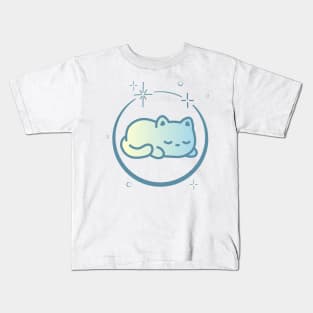 Cute Cat Kitten Kitty in Space Galaxy Kids T-Shirt